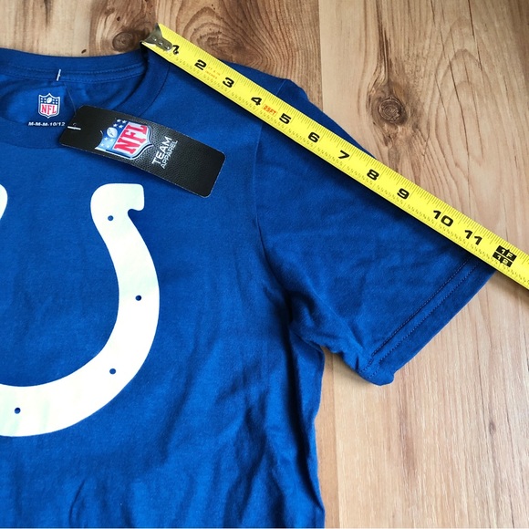 NEW NFL Indianapolis Colts T Shirt FOR THE SHOE Blue Medium 10-12 Youth Boy’s - Picture 10 of 16